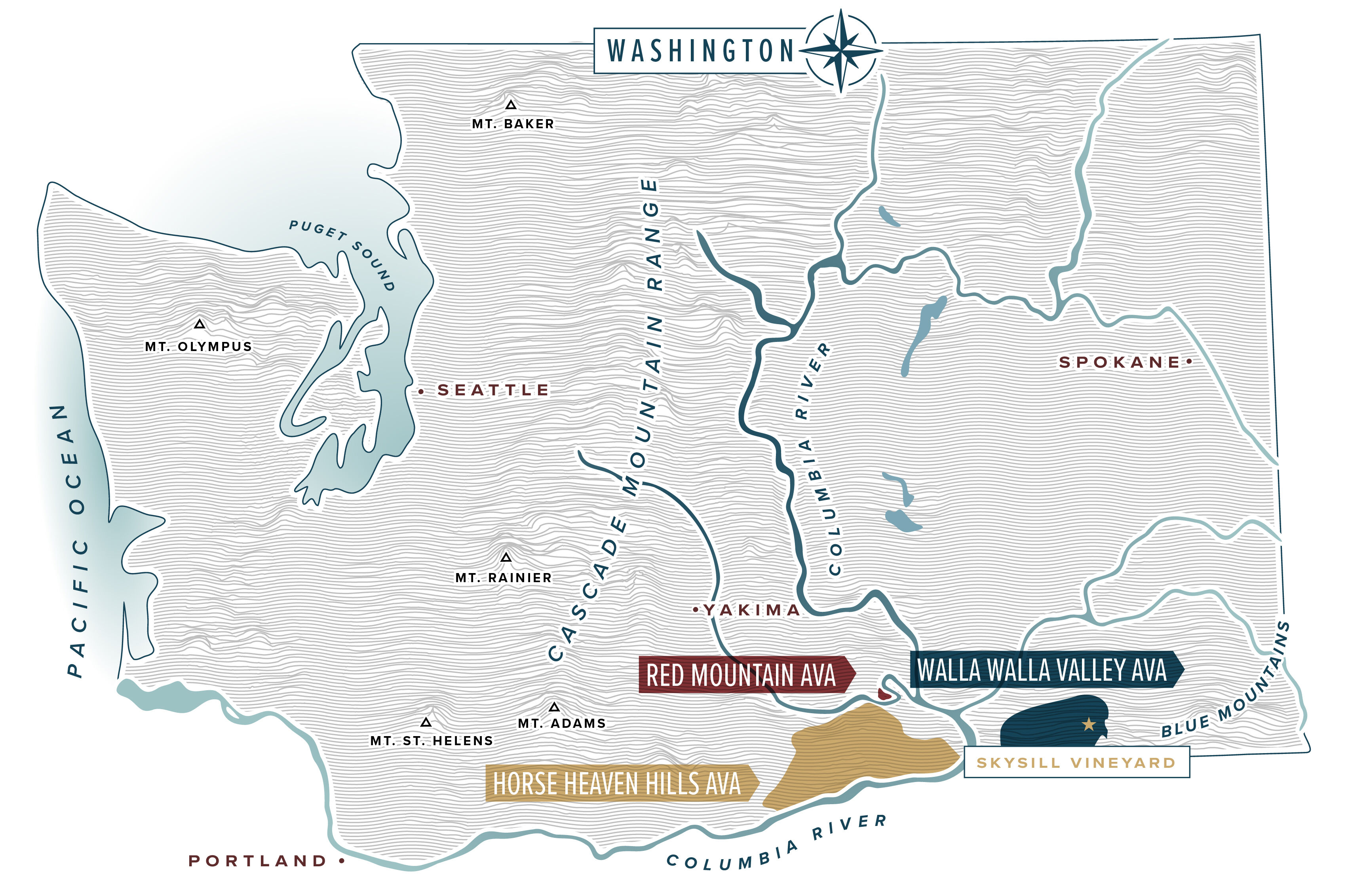 Jett Wines Washington Vineyard Regions Map